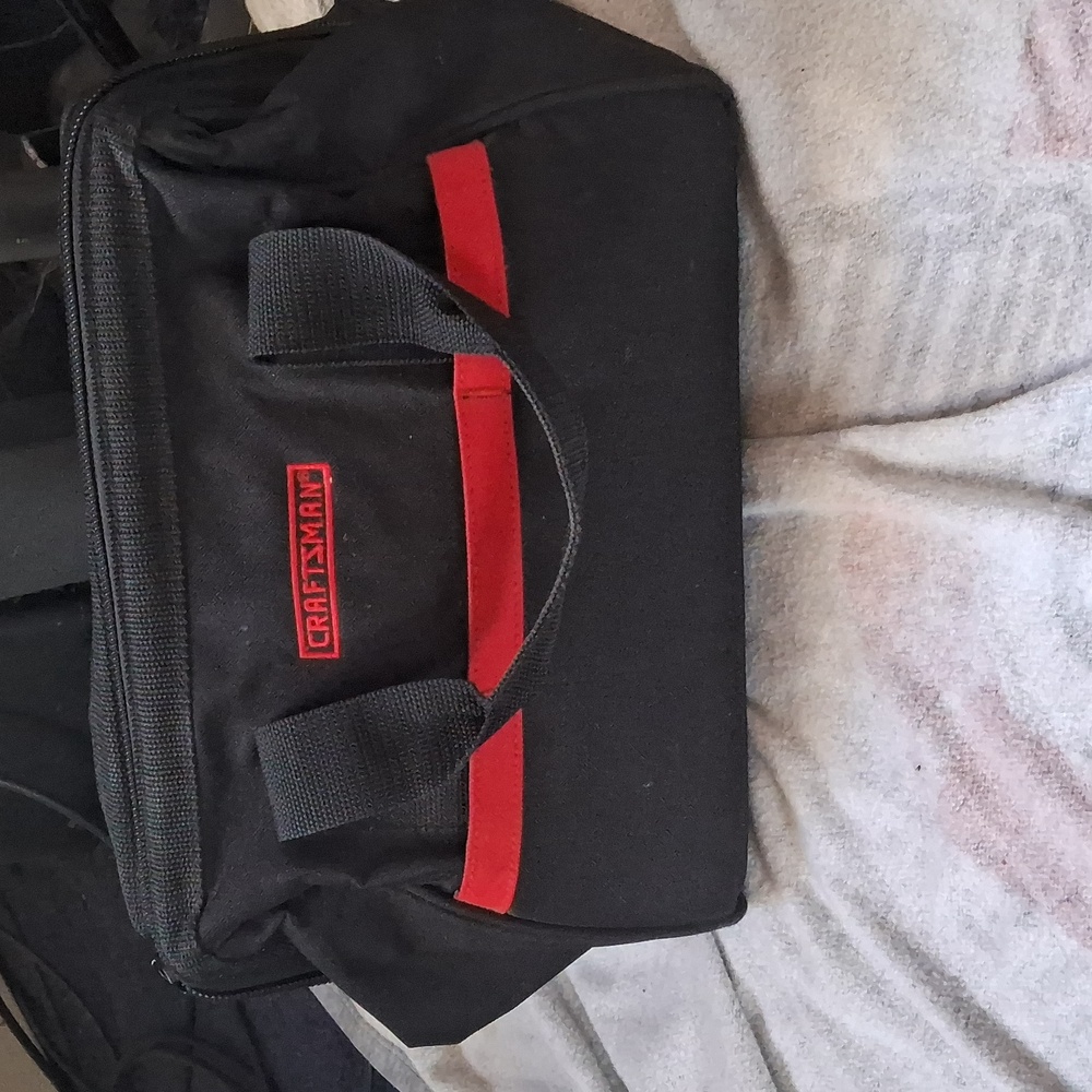 Craftsman black zipper up tool bag 13" x 9" 8" deep